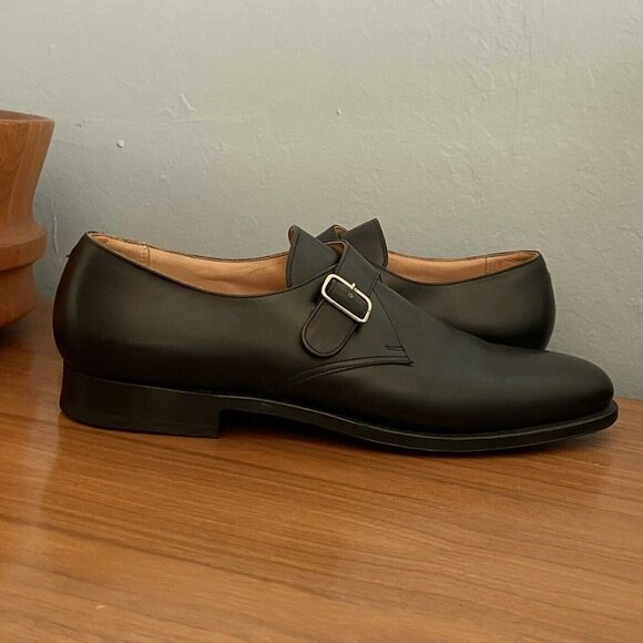 Brooks Brothers Peal Co Monk Strap Dress Shoes Black Leather Mens Size US 11.5 B - Picture 2 of 11